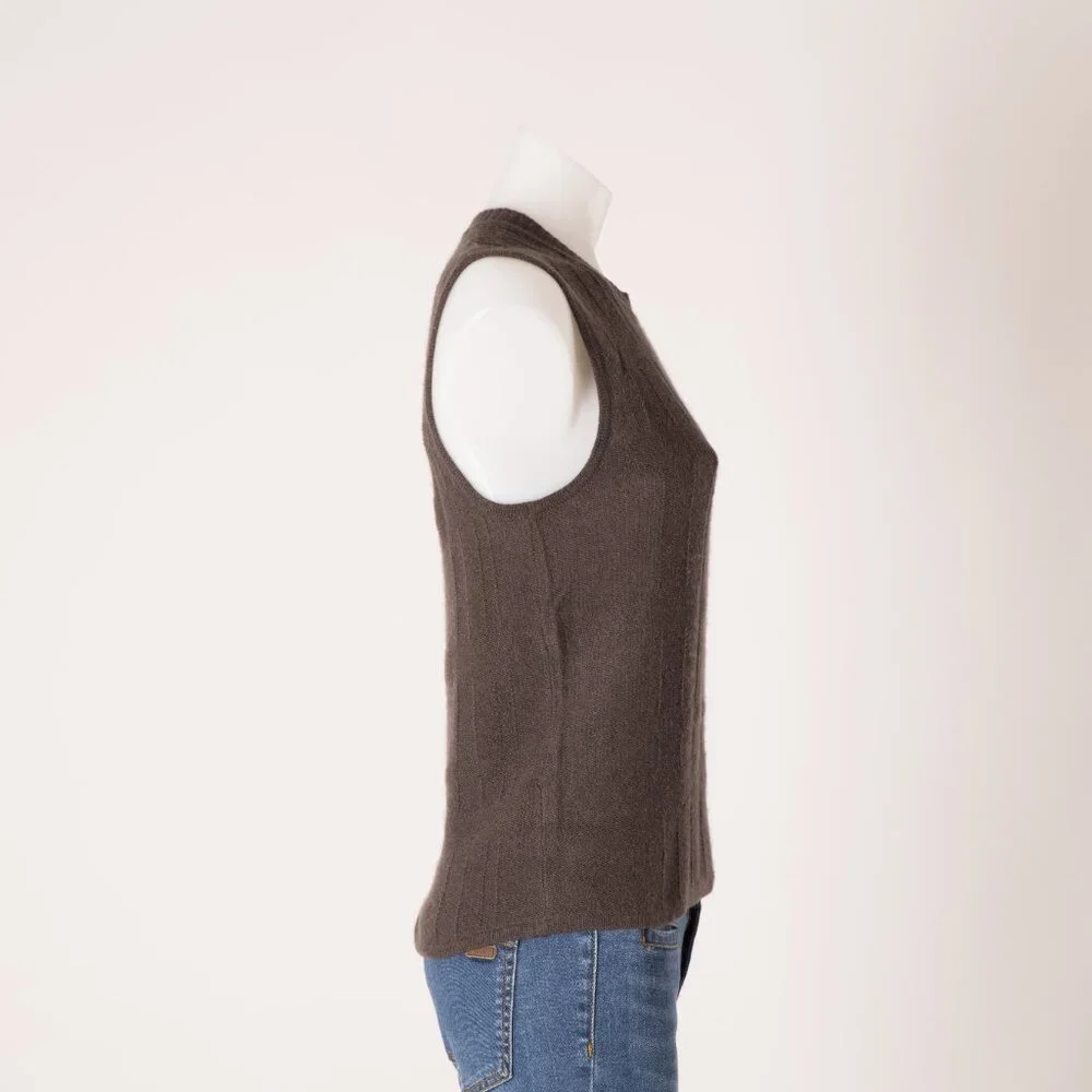 tse SAY Brown Cashmere Sleeveless Vest Size US M
